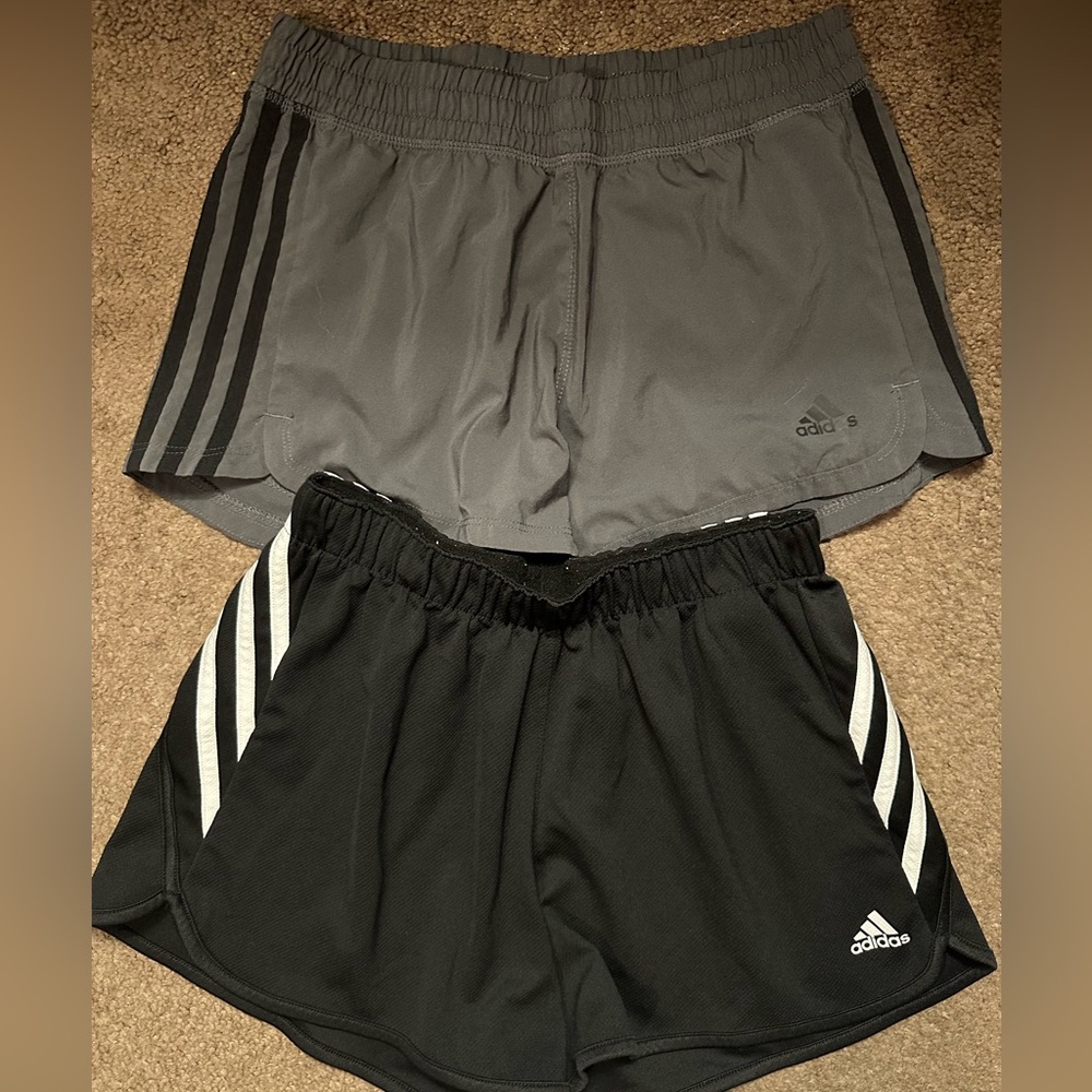 Bundle 2 Adidas Dual Pack Gray and Black Shorts - Picture 1 of 10